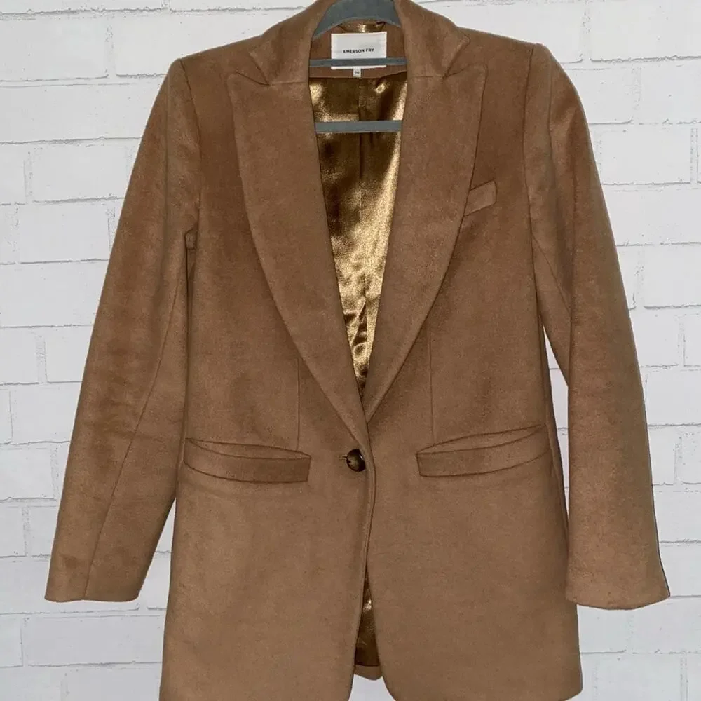 Emerson Fry $328 JUDE Jacket Camel Wool Cashmere sz 00 NWOT